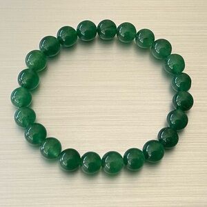 Natural Crystal Dark Green Aventurine 8mm Gemstone Stretch Bracelet 7”